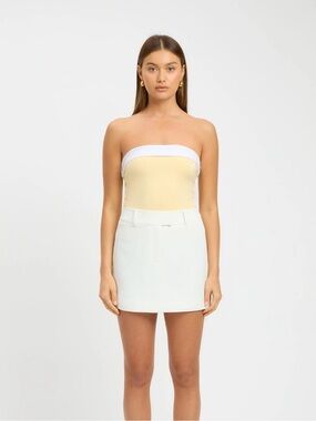 Kookai Butter Yellow Strapless Top